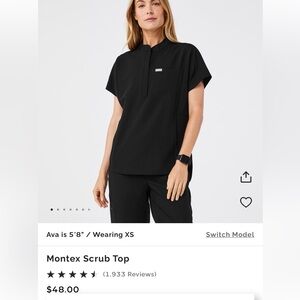 Women's Black Montex Scrub Top - FIGS